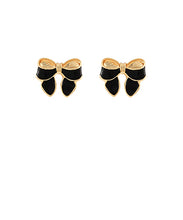 Load image into Gallery viewer, Black &amp; Gold Ribbon Studs
