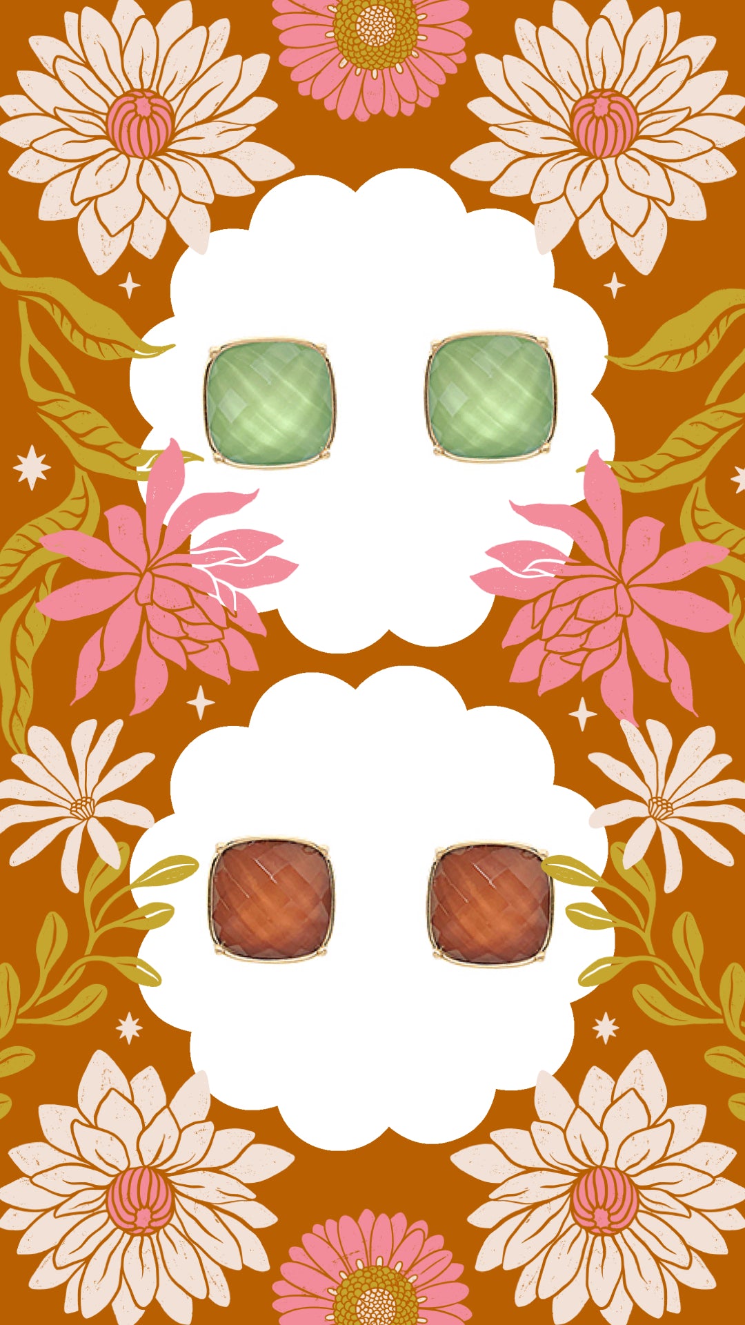 Fall Stone Square Studs