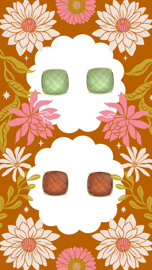 Fall Stone Square Studs