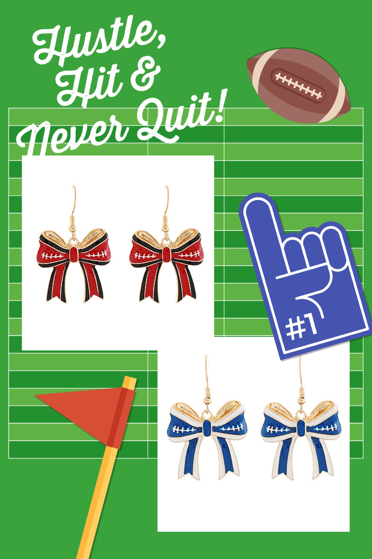 GameDay Football Bow Earrings