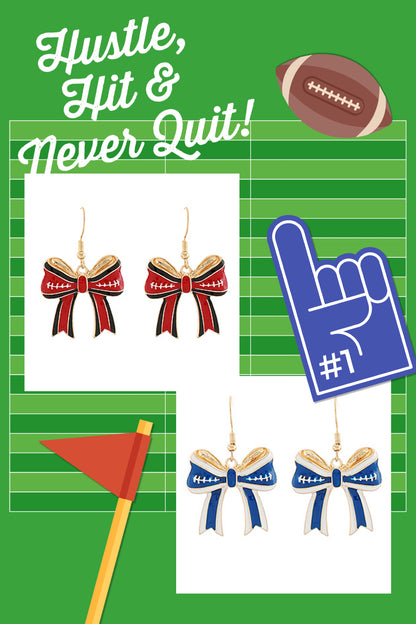 GameDay Football Bow Earrings