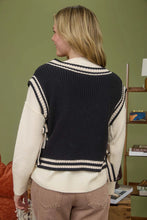 Load image into Gallery viewer, Black Side Tie Knit Sweater Vest
