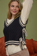 Load image into Gallery viewer, Black Side Tie Knit Sweater Vest
