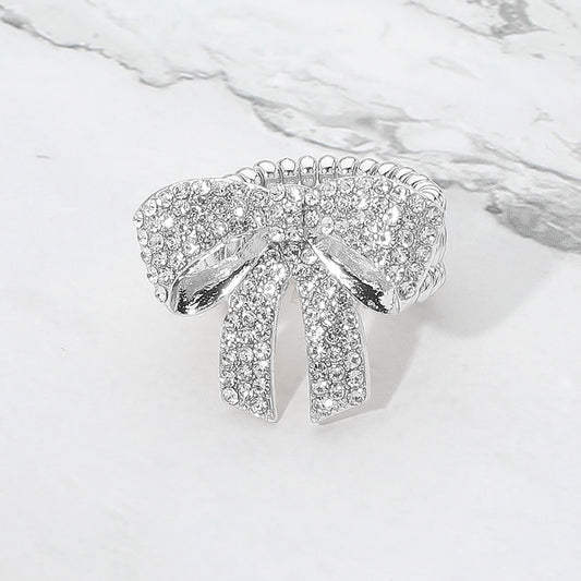Rhinestone Paved Bow Ring