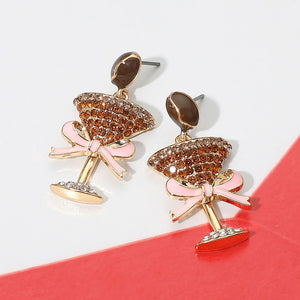 Rhinestone Espresso Martini Earrings