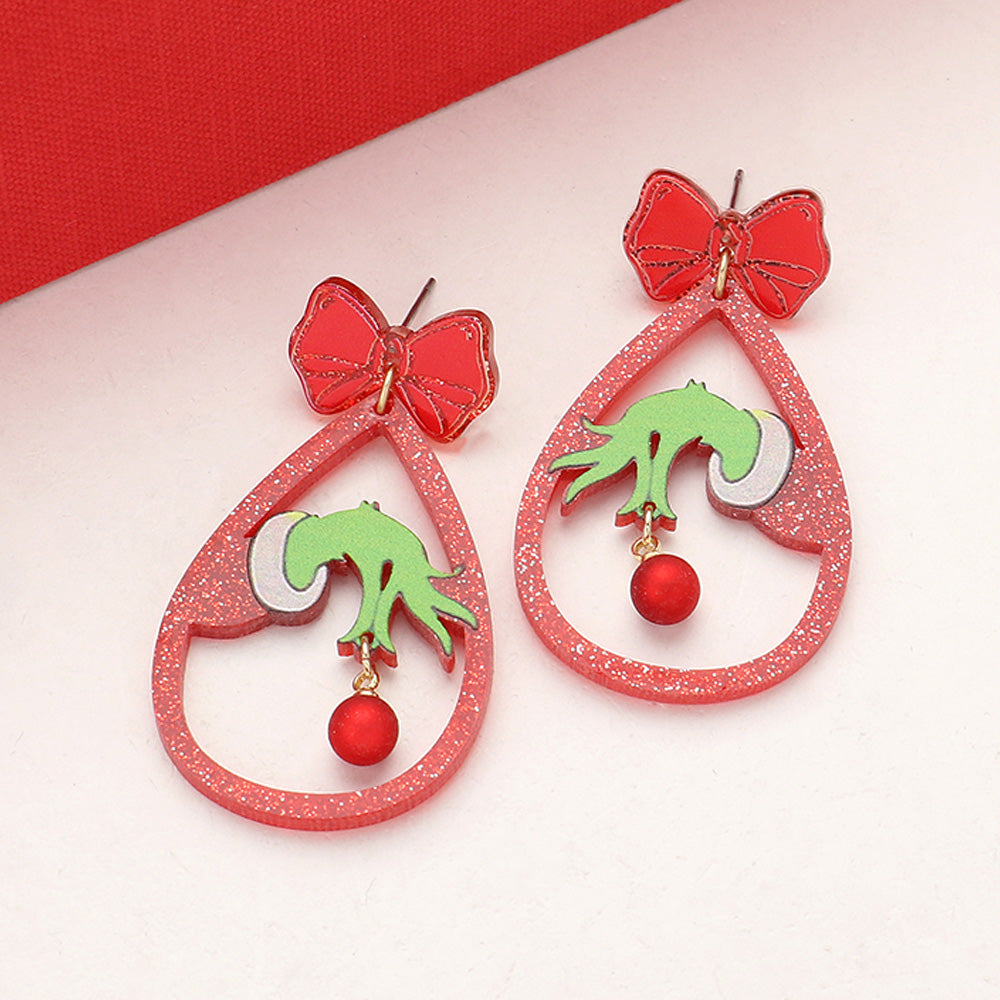 Grinch Teardrop Earrings