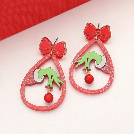 Grinch Teardrop Earrings