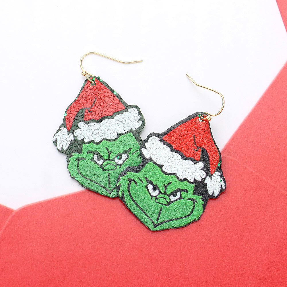 Holiday Grinch Dangling Earrings