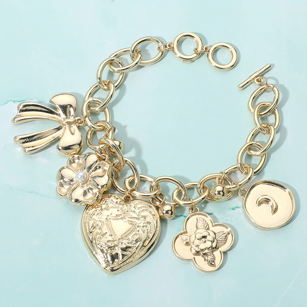 Gold Multi Charm Bracelet