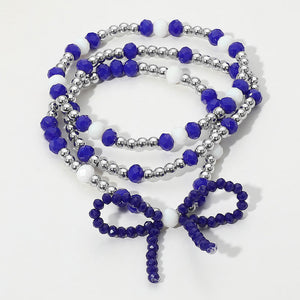 Blue & White Game Day Bracelet Set