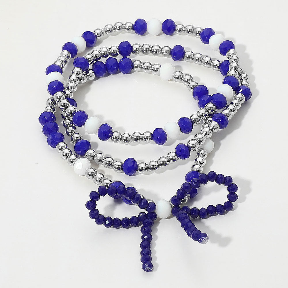 Blue & White Game Day Bracelet Set