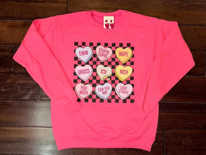 Hot Pink Conversation Hearts Sweatshirt
