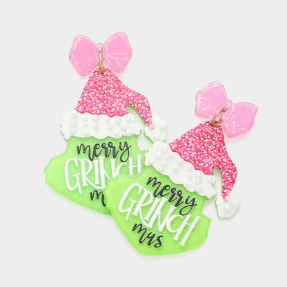 Glitter Merry Grinch-mas Earrings