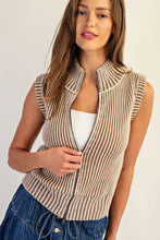 Load image into Gallery viewer, Cocoa Ribbed Knit Jacket Vest
