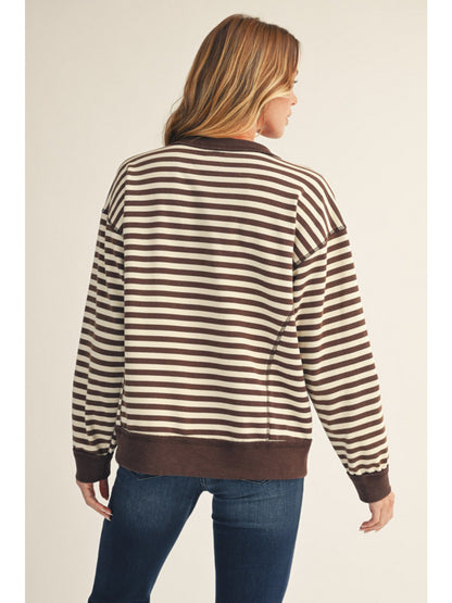 Brown & Ivory Striped Top