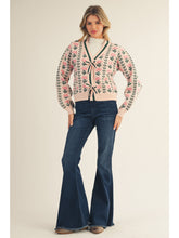 Load image into Gallery viewer, Button Down Floral Sweater Cardigan
