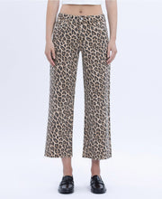 Load image into Gallery viewer, Vervet High Rise Leopard Print Cropped Wide Leg Jeans
