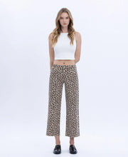 Load image into Gallery viewer, Vervet High Rise Leopard Print Cropped Wide Leg Jeans
