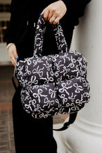 Load image into Gallery viewer, Black Bow Print Puffer Tote
