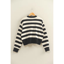 Load image into Gallery viewer, Black &amp; White Striped Sweater
