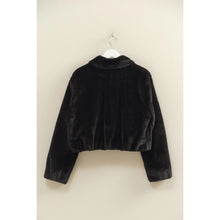 Load image into Gallery viewer, Black Faux Fur Zip Up Coat
