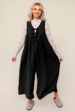Load image into Gallery viewer, Black Ribbon Front Oversized Jumpsuit
