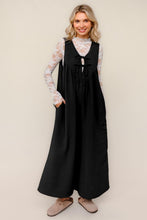 Load image into Gallery viewer, Black Ribbon Front Oversized Jumpsuit
