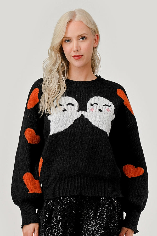 Halloween Ghost Knit Sweater