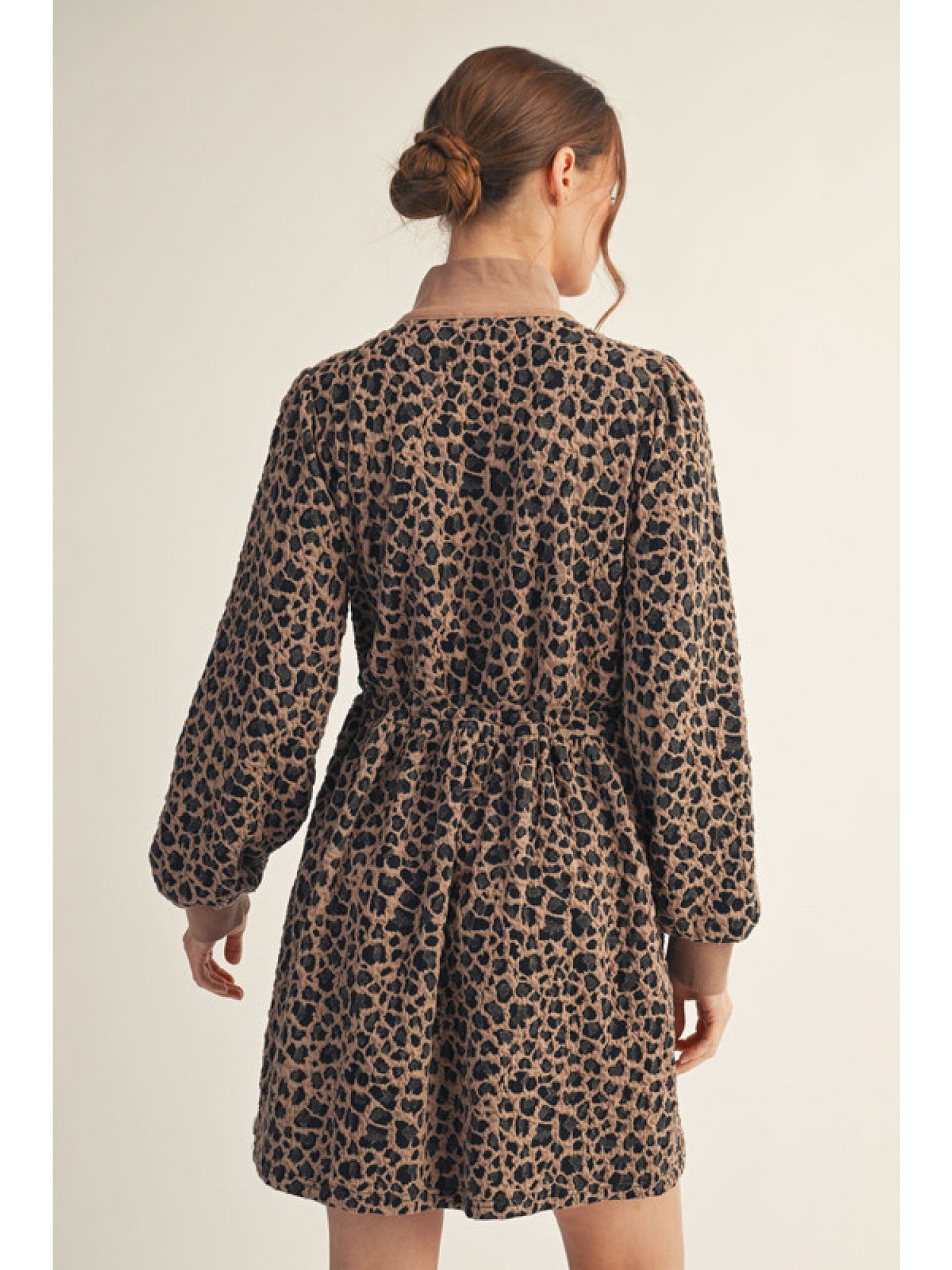 Mocha Leopard Long Sleeve Dress