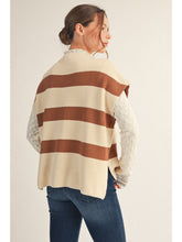 Load image into Gallery viewer, Mocha Mousse &amp; Ivory Striped Knit Top
