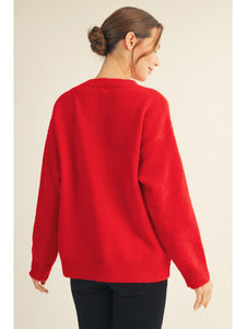Pearl Embellished Sequin Rudolph Sweater