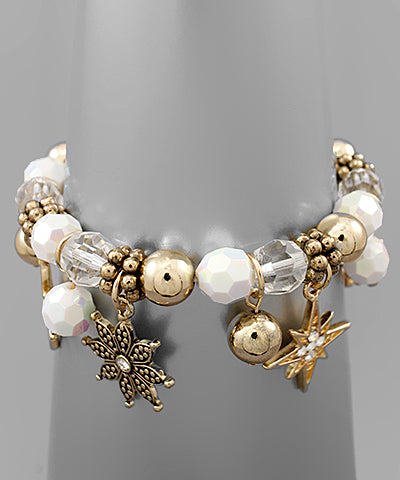 Snowflake, Flower, & Star Charm Bracelet