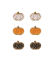 Load image into Gallery viewer, Glittery Pumpkin Stud Set
