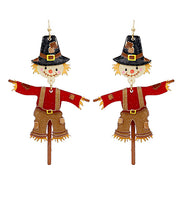 Load image into Gallery viewer, Fall Scarecrow Earrings
