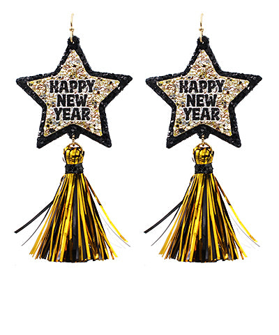 Happy New Year Tassel Earrings
