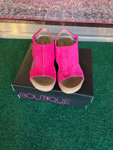 Load image into Gallery viewer, Corky’s Carley Fuchsia suede Wedges
