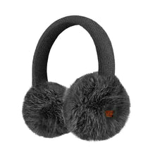 Load image into Gallery viewer, Black Faux Mink Fur Knitted Earmuffs
