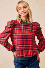 Load image into Gallery viewer, Christmas Plaid Long Sleeve Top
