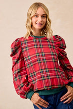 Load image into Gallery viewer, Christmas Plaid Long Sleeve Top
