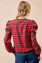 Load image into Gallery viewer, Christmas Plaid Long Sleeve Top

