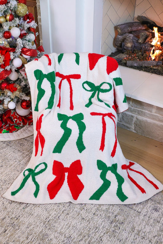 Midnight Bow Christmas Blanket