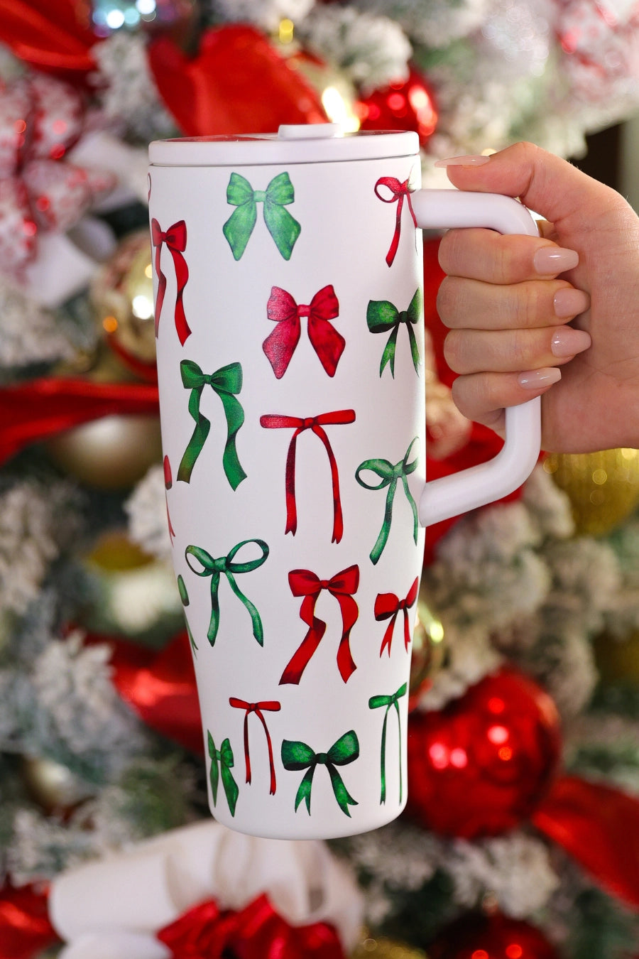 Midnight bow Christmas Tumbler