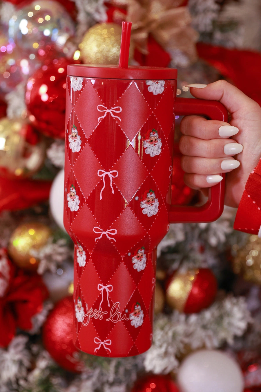 Santa Signature Bow Tumbler