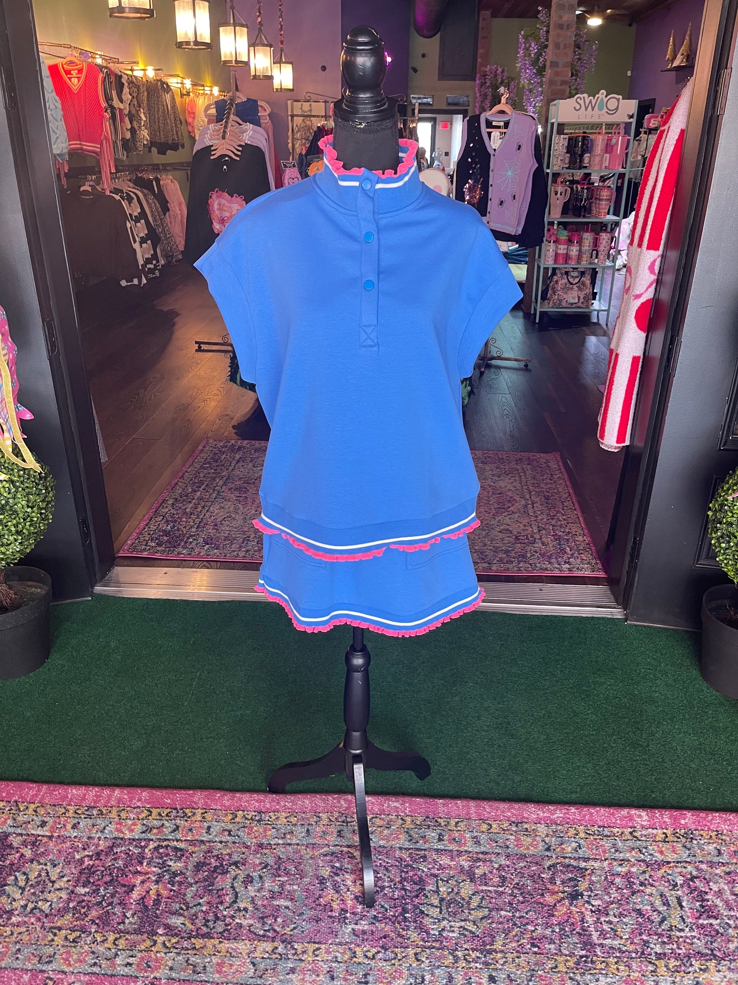 Luxeknit Ruffle Trim Pullover & Skirt Set