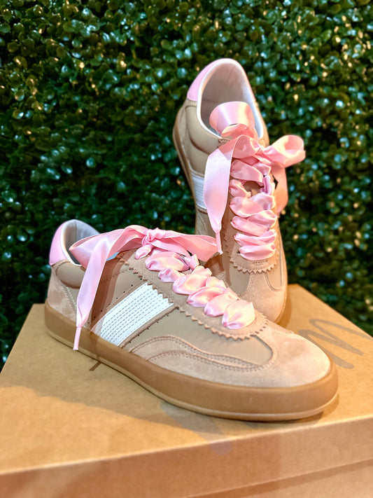 Dixie Taupe & Pink Sneakers