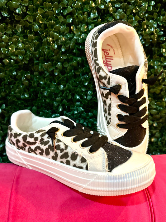 Jellypop Energy Black Neutral Leopard Sneakers