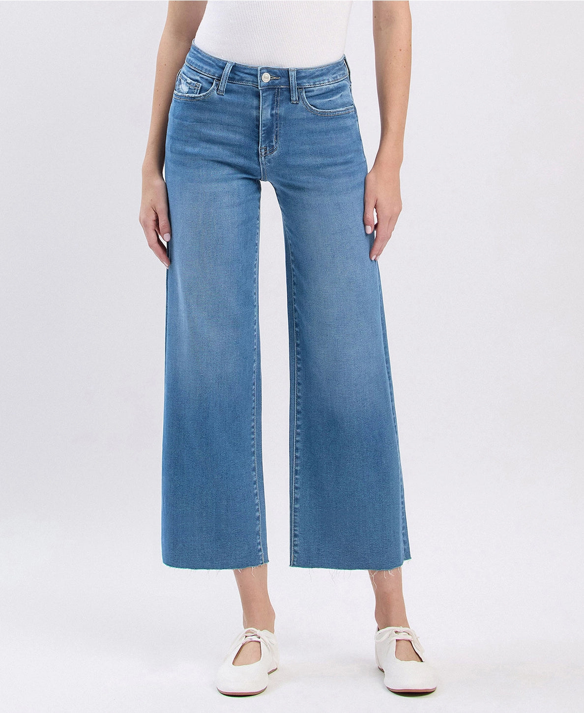 Vervet Right High Rise Crop Slim Wide Jeans