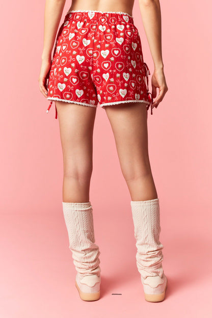 Red Heart & Rose Printed Boxer Shorts