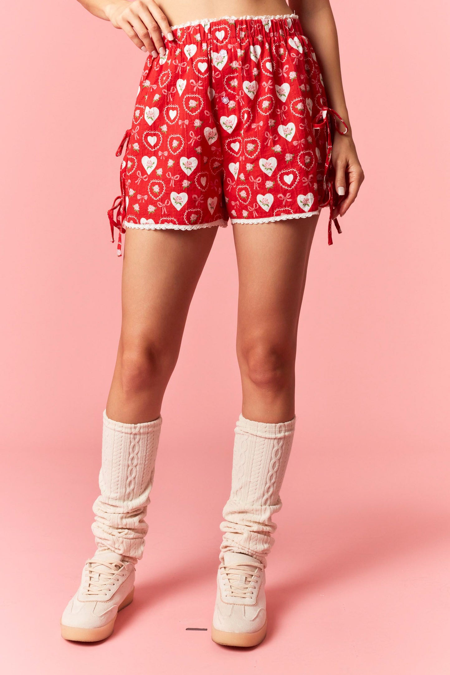 Red Heart & Rose Printed Boxer Shorts