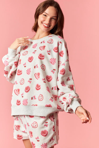 Cherry & Cake Printed French Terry Set